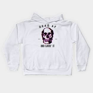 Dead AF and lovin it, Glitchy skull Kids Hoodie